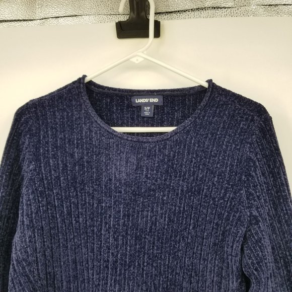 Lands' End Blue Ribbed Long Sleeved Pullover Sweater Size Small - Picture 5 of 9